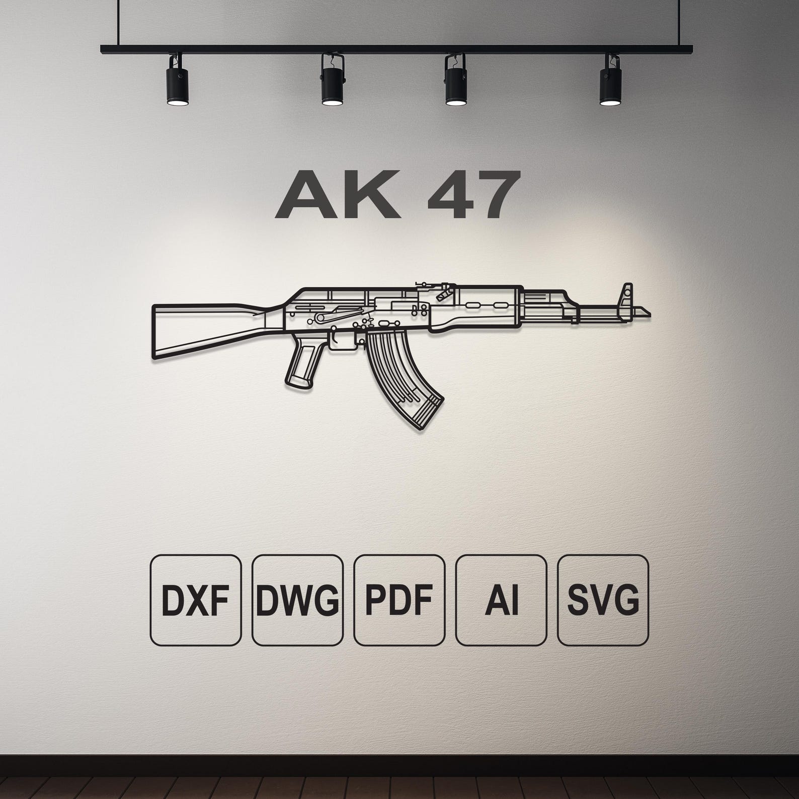 Rifle Dwg-svg-dxf-ai-pdf, Gun Vector Art, Rifle Laser Cut, Downloadable ...