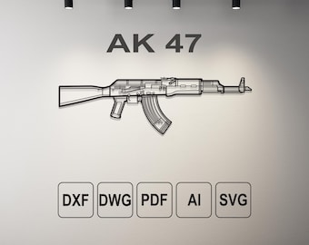 Rifle Dwg-Svg-Dxf-Ai-Pdf, Gun Vector Art, Rifle Laser Cut, Downloadable Art,Downloadable Dxf, Dxf Files for Plaasma, Dxf files for Laser