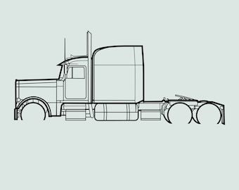 Truck Dxf File, Dxf-Ai-Pdf, Truck Vector Art, Truck Laser Cut, Downloadable Art,Downloadable Dxf
