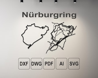 Nürburgring, Dwg-Svg-Dxf-Ai-Pdf, Downloadable Art,Downloadable Dwg Map, Dxf Files for Plaasma, Dxf files for Laser