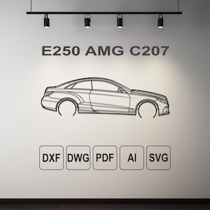 Car Dwg-Svg-Dxf-Ai-Pdf, Car Vector Art, Car Laser Cut, Downloadable Art, E250 AMG, Dxf Files for Plaasma, Dxf files for Laser
