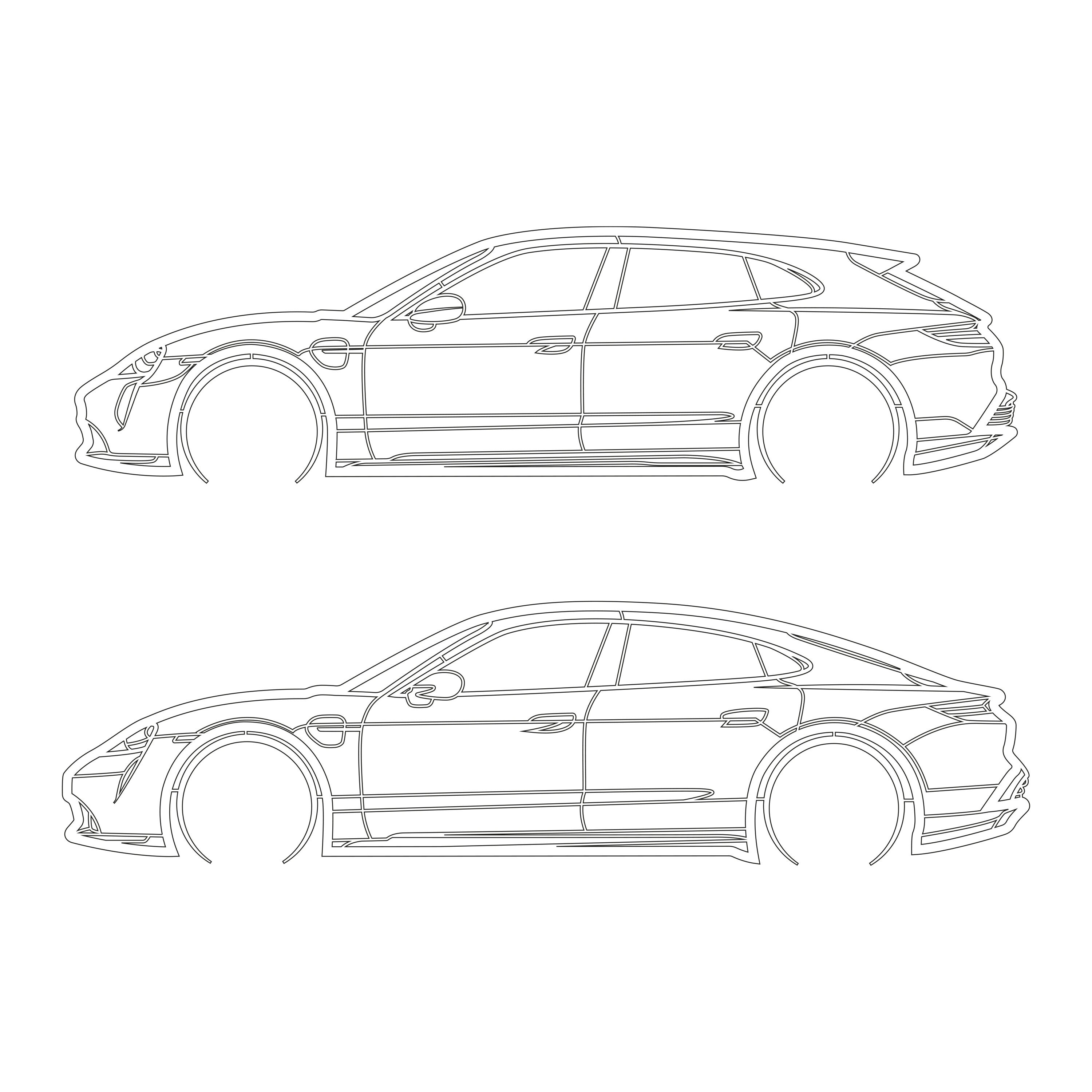 Car Dxf File, Dxf-ai-pdf, Car Vector Art, Car Laser Cut, Downloadable ...