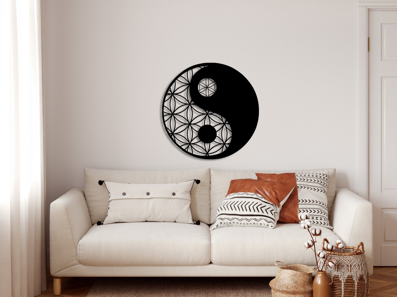Metal Wall Decor Ying Yang Home Living Room Decor Wall Etsy
