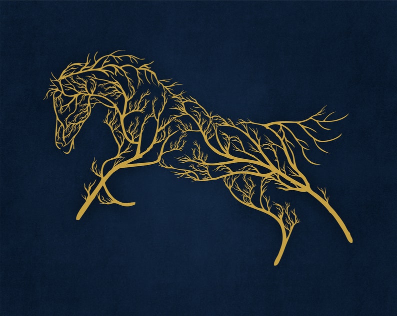 Metal Wall Decor Tree Horse home Decoration wall Etsy