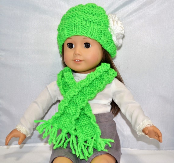 Knitted Hat and Scarf Set for Dolls/Knitted Beanie and Scarf for Dolls/Dolls Accessories