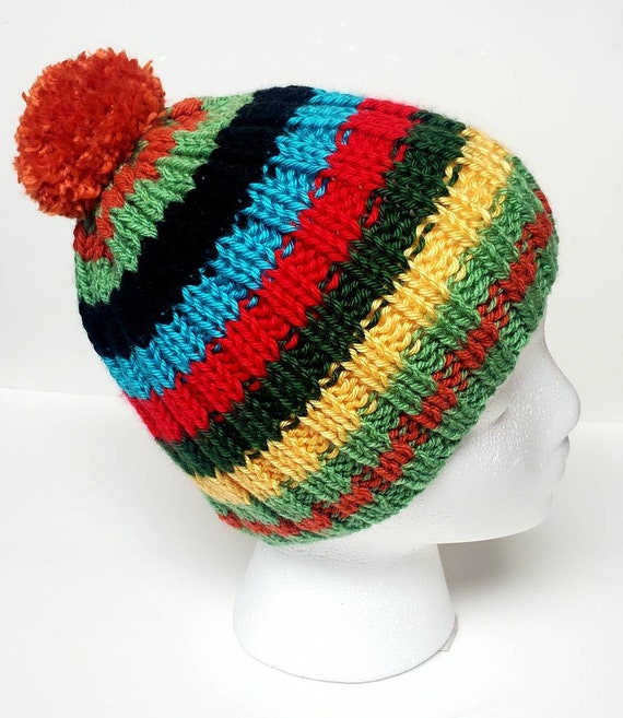 Winter Hat/Colorful Knitted Winter Hat/ Fall Colors Crochet Hat/Unisex Knitted Hat / Knitted Beanie for kids