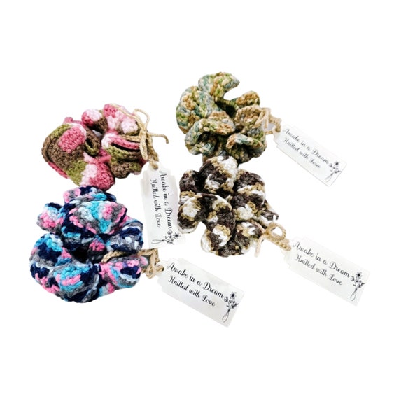 Hair Scrunchies/ Scrunchy Crochet/ Hair Accessories/ Knitted Scrunchy/ Hand Scrunch/Multicolors