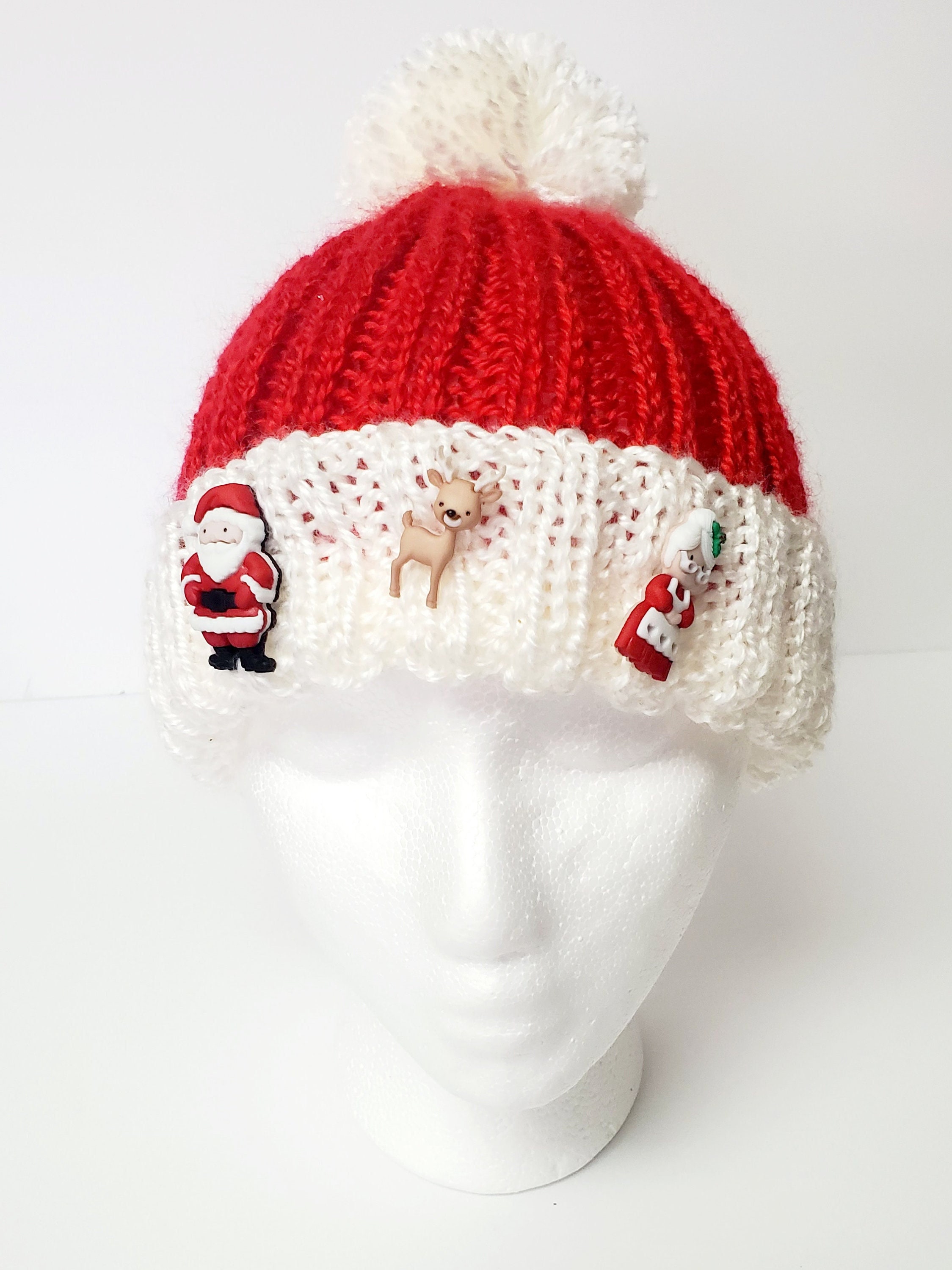 Christmas Knitted Hat/ Crochet Hat/ Winter Hat/ Christmas Etsy UK