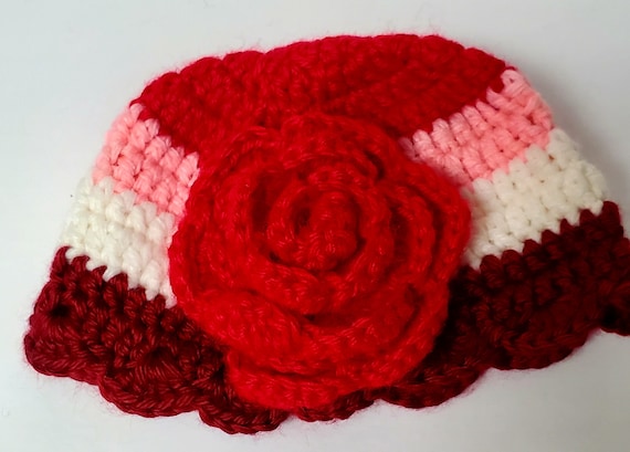 Crochet Hat with Rose for American Girl Doll/ Knitted Hat for Dolls/ Perfect Gift for Girls/ Dolls Accessories/ Doll Hat/ Doll Beanie