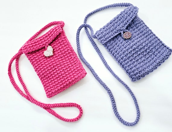 Crochet crossbody bag/ Shoulder bag/ Mobile phone protection pouch/ Knitted crossbody bag