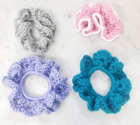 Crochet Hair Scrunchies/ Knitted Hair scrunchies/ Hair Elastic bands