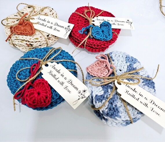 Crochet Coasters/ Knitted Coasters set.