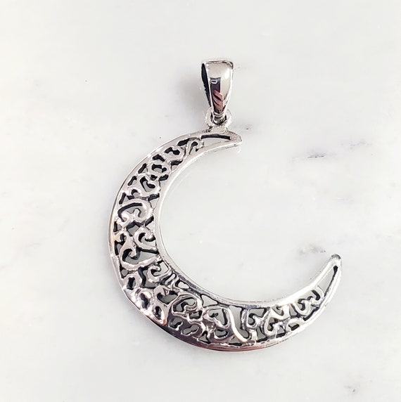 925 Sterling Silver Pendant Moon