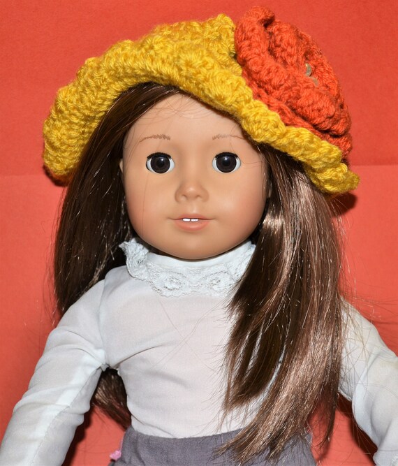 Knitted Hat for American Girl Dolls/ Crochet Hat for Dolls/ Flower Hat/ Knitted Toy Hat/ Knitted Hat/ Crochet Hat