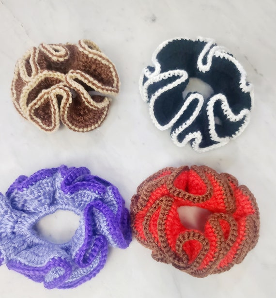 Two Colors Hair Scrunchy/ Scrunchy Crochet/ Hair Accessories/ Knitted Scrunchy/ Hand Scrunch