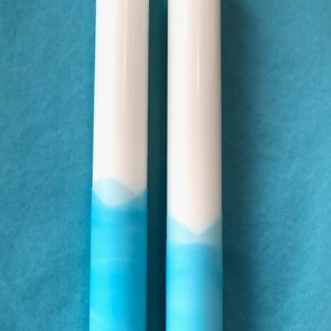 Light blue dip-dye candles