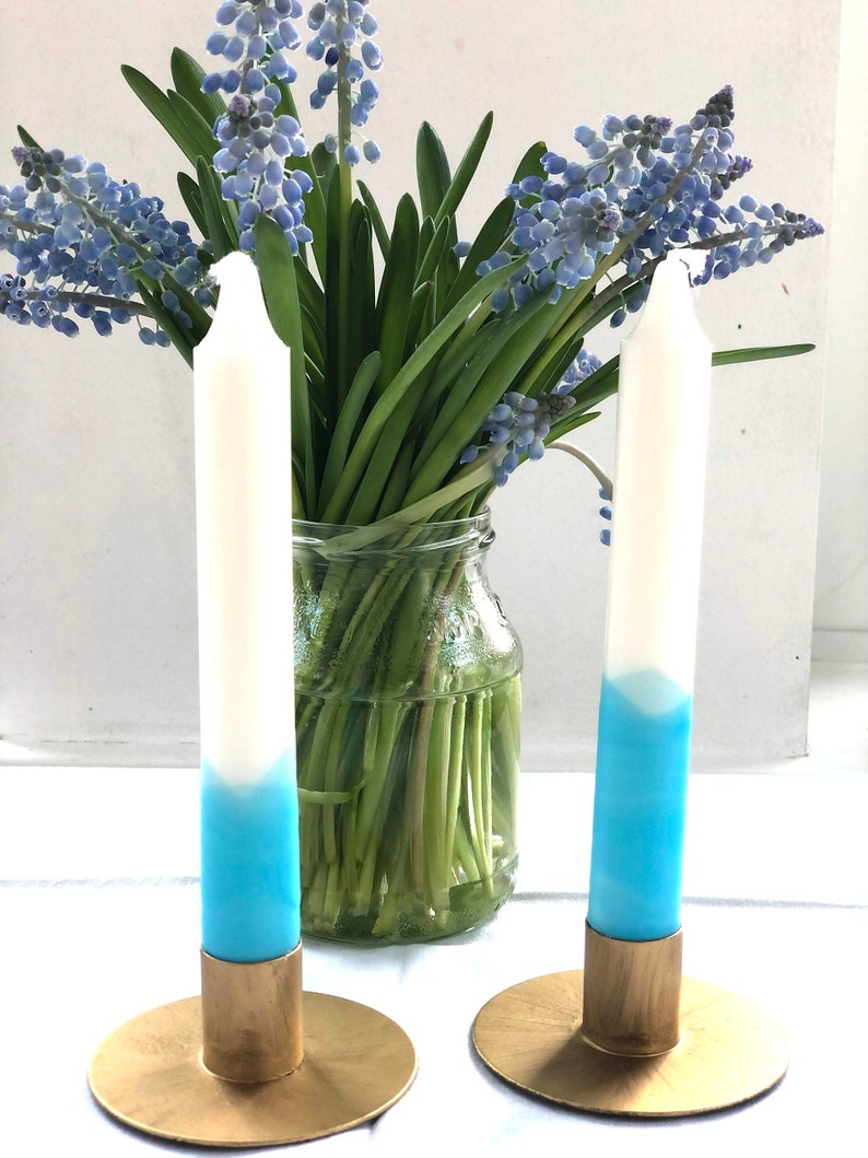 Dip dye candles blue image 3