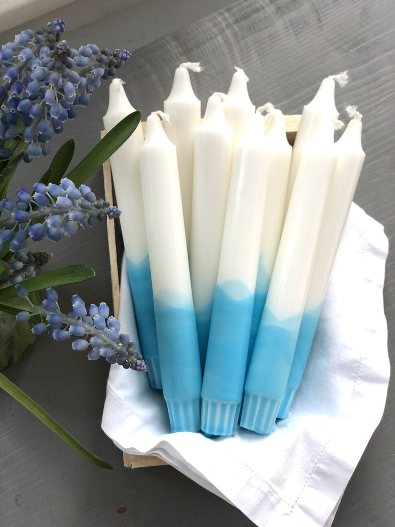 Dip dye candles blue image 1