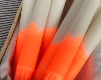 Orange neon dip-dye candle