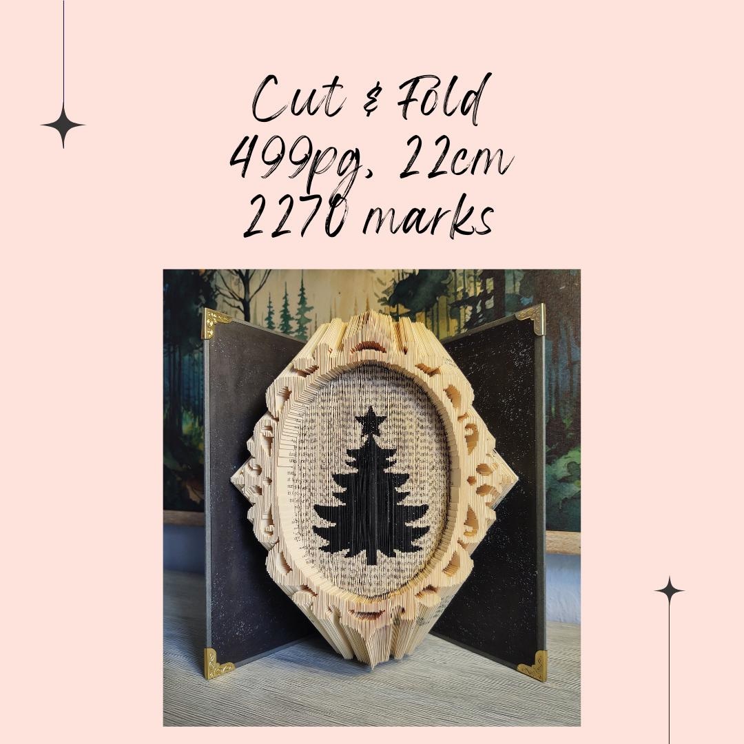 Book Folding CUT & FOLD Pattern_christmas Tree Silhouette_tannenbaum ...