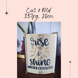 Book folding cut & fold PATTERN_Rise and Shine Mother Cluckers_Chickens_Country_Cottage_Farm_Cheeky