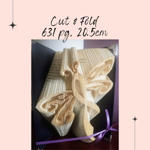 FOLDED BOOK PATTERN_Dragonfly with Awareness Ribbon_Cut and fold pattern