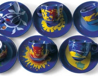 ILLY COLLECTION 1994 Luca Trazzi Coffee Cup Set With Saucer -6
