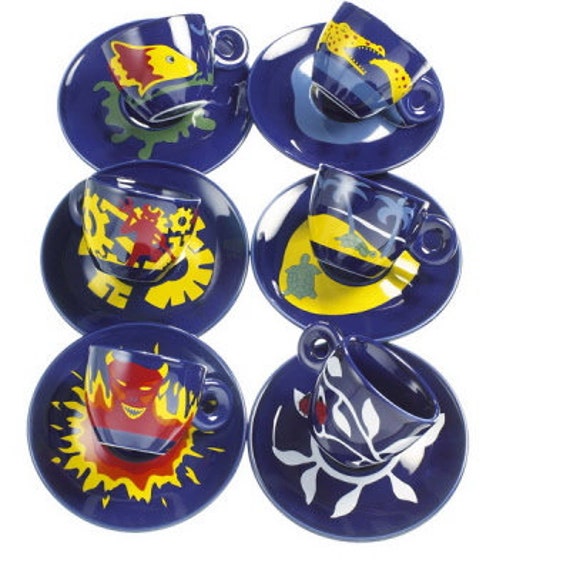 ILLY COLLECTION 1994 Luca Trazzi Coffee Cup Set With Saucer -6