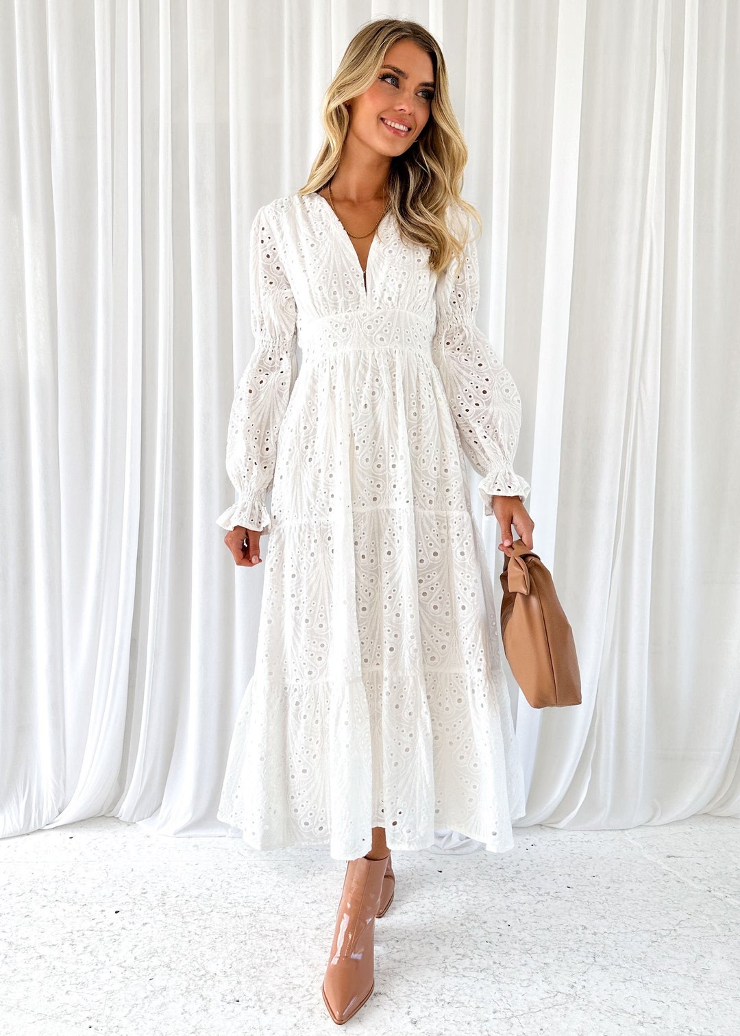 Lamia Maxi Dress White - Etsy