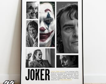 Printable Joker Poster, Joaquin Phoenix, Award Winning, Memorable, Wall Decor Print, Movie Villain Art, Fan Art Poster, Instant Download