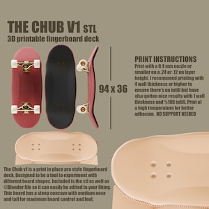 The Chub 3d printable fingerboard stl
