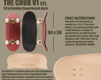 The Chub 3d printable fingerboard stl