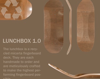 lunchbox 1.0 recycled fingerboard deck