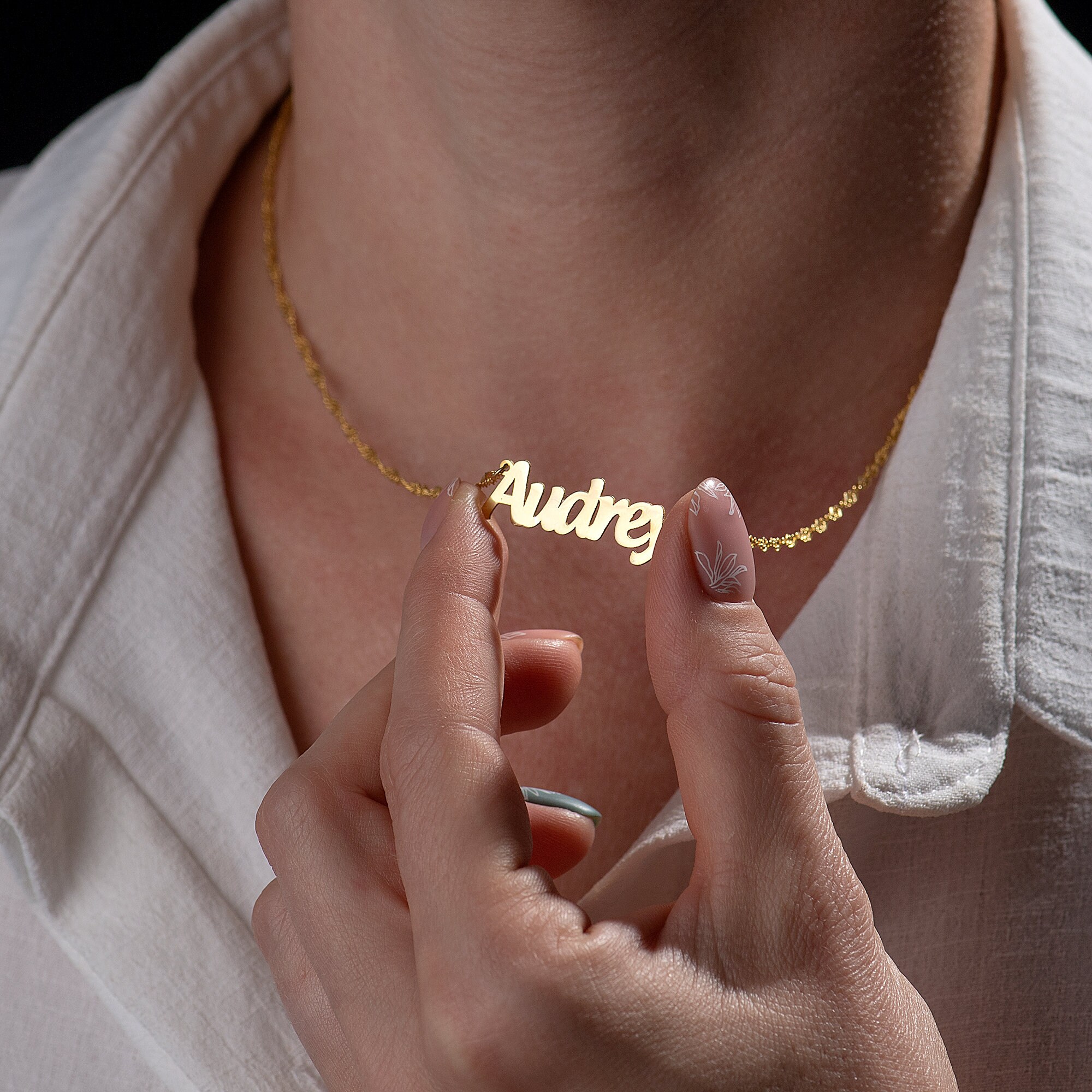 Personalized Name Necklace 14k Gold 