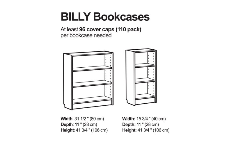 Ikea Billy Bookcase Cover caps image 6