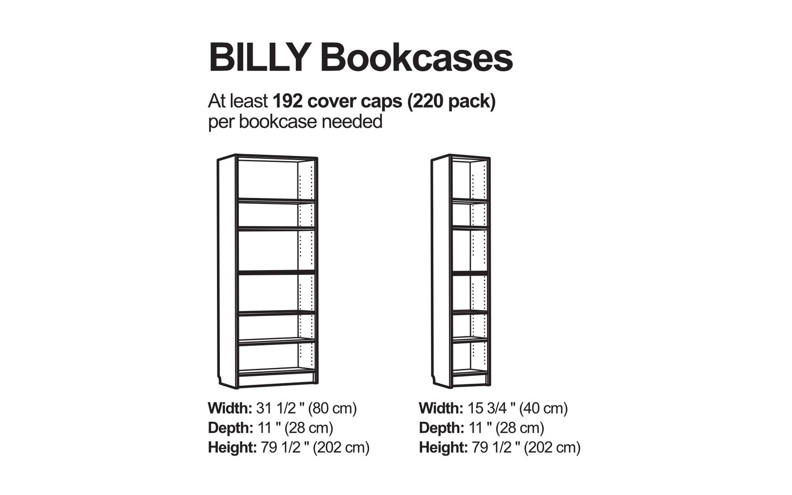 Ikea Billy Bookcase Cover Caps Etsy