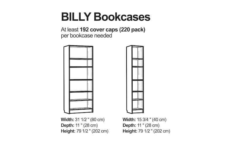 Ikea Billy Bookcase Cover caps image 7