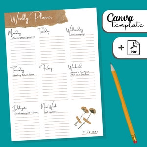 Rustic Weekly Planner - Canva Template