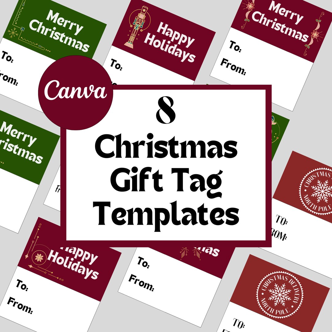 Christmas Gift Tags - Canva Template - Etsy