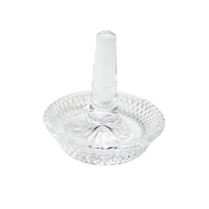 Vintage Crystal Ring Holder, Hair Tie Holder, Genuine Lead Crystal, Vintage Ring Dish (#H481)