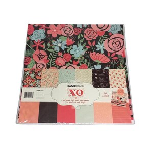 KAISERCRAFT XO Kiss Love Paper Pack, Discontinued Scrapbooking Papers (#H172)