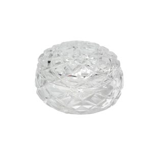 Vintage Hand Cut Lead Crystal Trinket Box, Jewellery Holder, Mid Century Genuine Lead Crystal  (#H377)