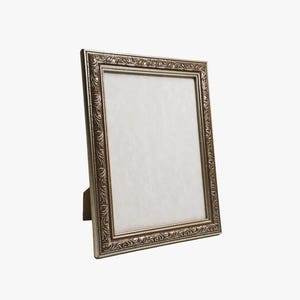 Vintage Wooden  Platinum Colour Wooden 5x7 inch Photo Frame, Ornate Standing Photo Frame with Glass (#H225)