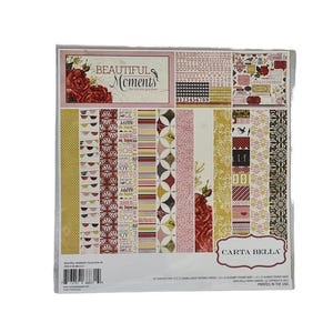 CARTA BELLA Beautiful Moments Scrapbook Paper Pack (2012) 12x12 Retired Scrapbooking Papers (#H181/182)