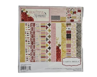 CARTA BELLA Beautiful Moments Scrapbook Paper Pack (2012) 12x12 Retired Scrapbooking Papers (#H181/182)