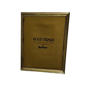 Vintage 8” x 10” Solid Brass Photo Frame,  Bowon Large Gold Vintage Photo Frame with Glass (#H3544)
