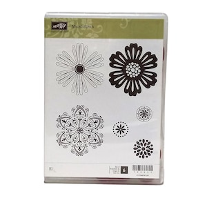 Mixed Bunch by Stampin Up USA, Rubber Stamp Set of 6, Used, Flowers, Mandala, Boho, Decorative (#H155)