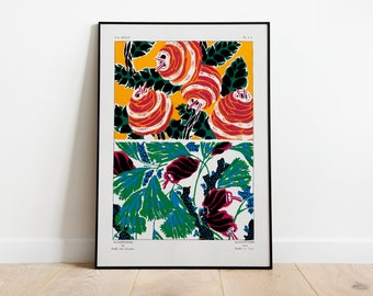 Abstract Floral Art Print, Floral Printable Art, Minimalist Art Print, Flower Market Printable,  Exhibition Poster, Vintage Print