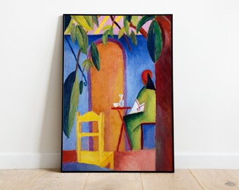 Türkisches Café August Macke Print, Abstract Wall Art, Abstract Digital Art Print, Printable Wall Art, Colorful Art Print, Digital Download