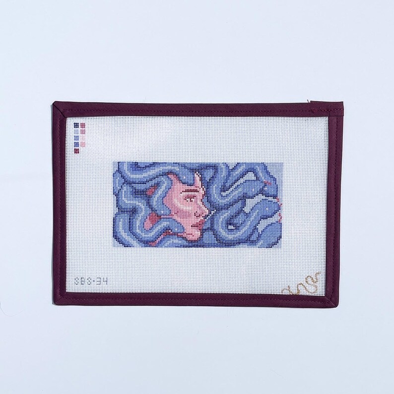 Medusa Needlepoint Canvas Hand Painted 3x6 Design Etsy